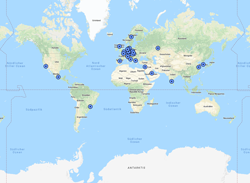 Karte SOGA Maschinen weltweit